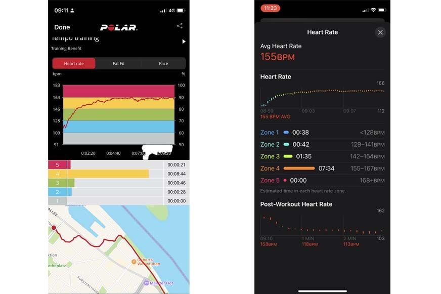 Вы можете увидеть зарегистрированный пульс с помощью нагрудного ремня и Apple Watch SE. 